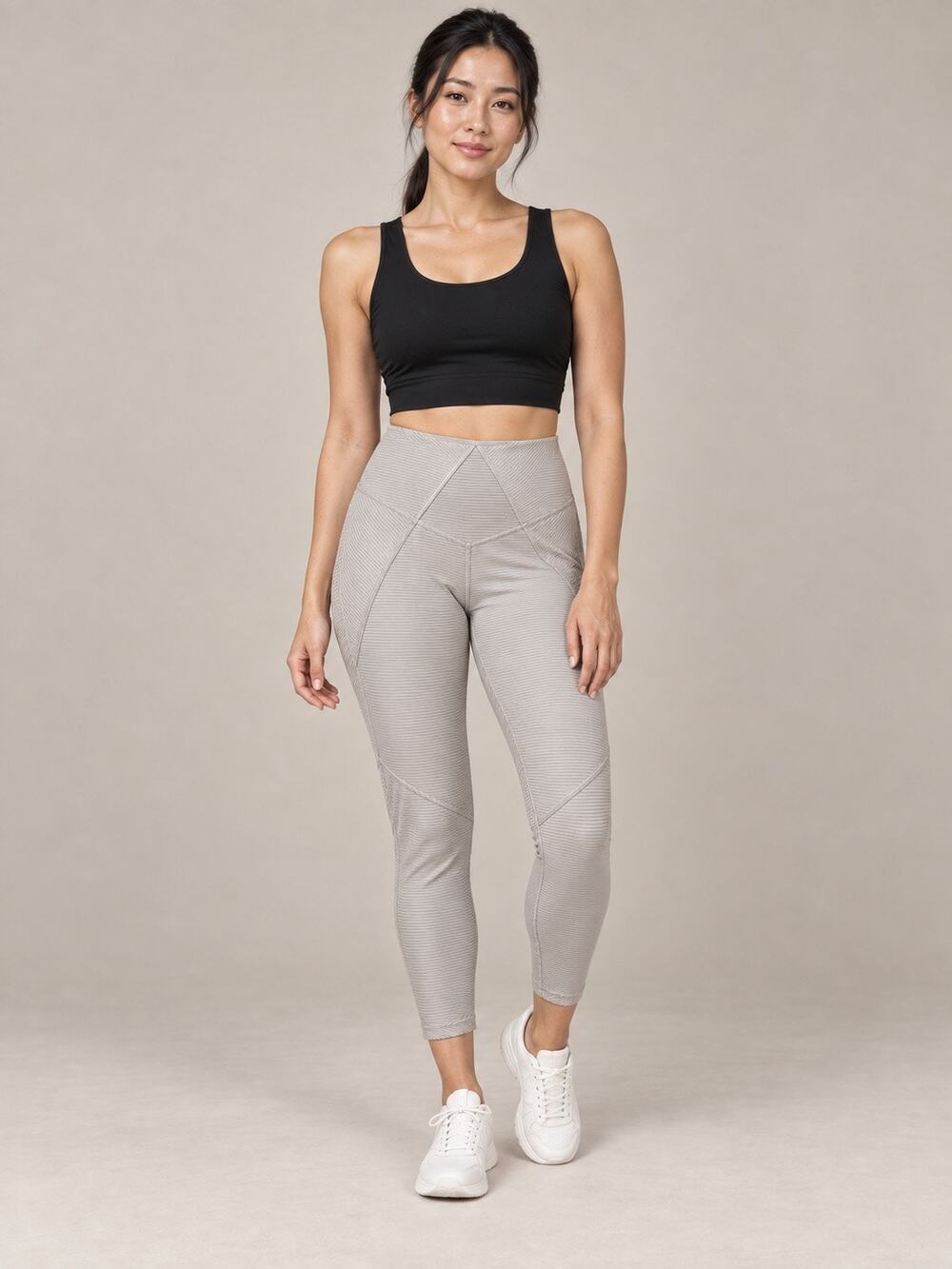 Good American Angled Rib High Rise Leggings Summer Sand Size 4